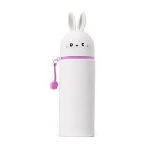 2-IN-1 SILICONE PENCIL CASE KAWAII - BUNNY